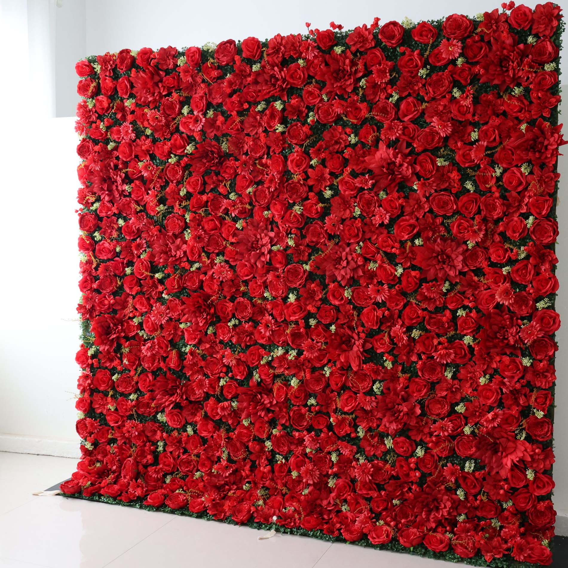 Valar Blumen Roll-Up-Stoff künstliche Blume Wand Hochzeit Hintergrund, Blumen Party Dekor, Event Fotografie-VF-300