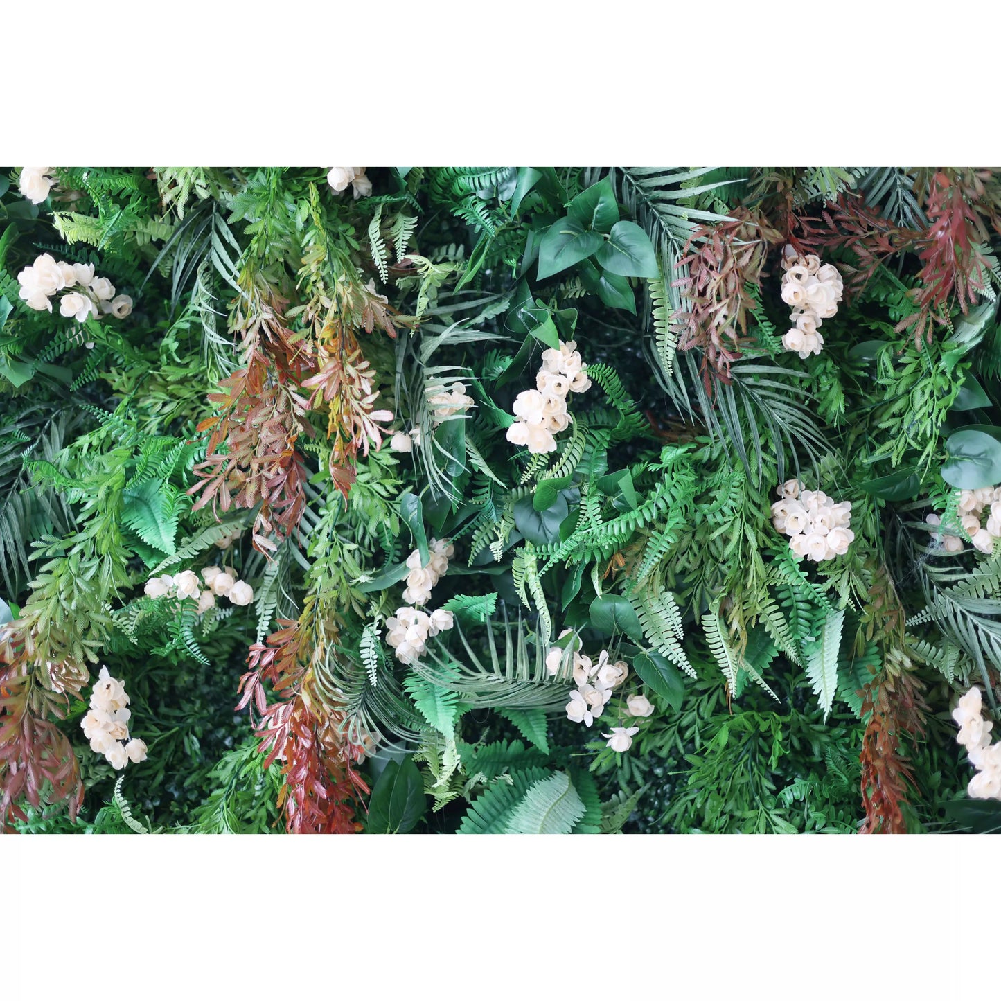 ValarFlowers faux cream peony and hydrangea flower wall backdrop with lush greenery - perfect wedding backdrop, party decor, photo booth