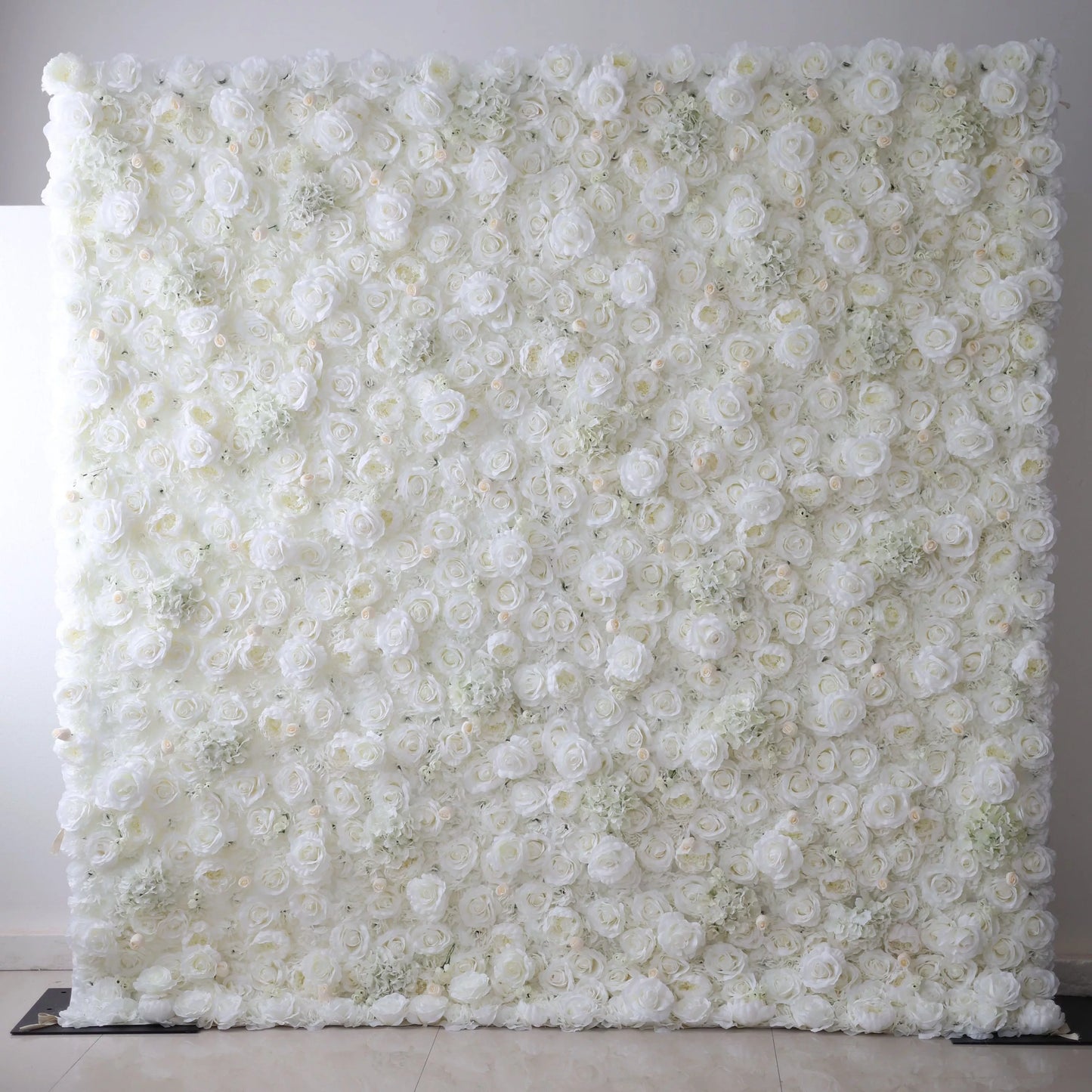 ValarFlowers white artificial flower wall backdrop with luxury roses peonies hydrangeas for wedding event decor photo booth