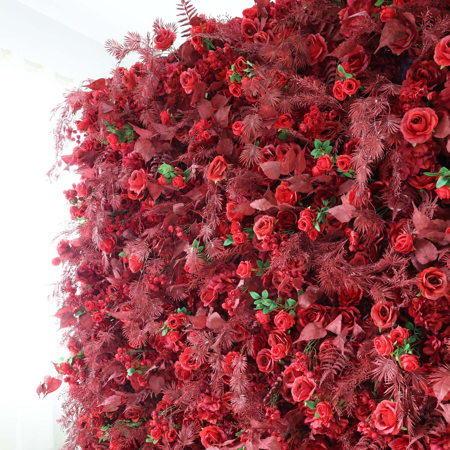 발라 플라워 롤업 패브릭 인조 꽃 벽 웨딩 배경, 플로럴 파티 장식, 이벤트 사진-VF-303