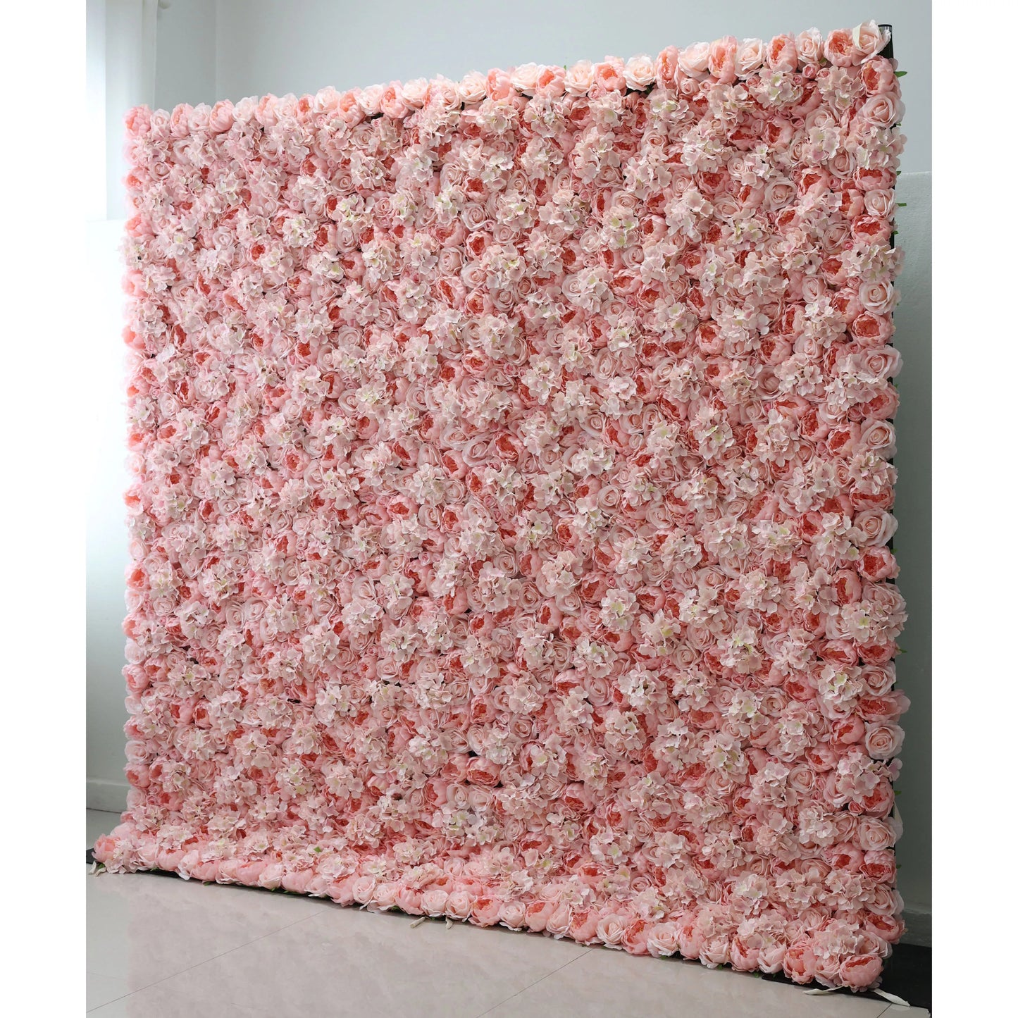ValarFlowers artificial rose fog and chestnut flower wall backdrop for wedding, party, event photography - luxury faux floral panel
