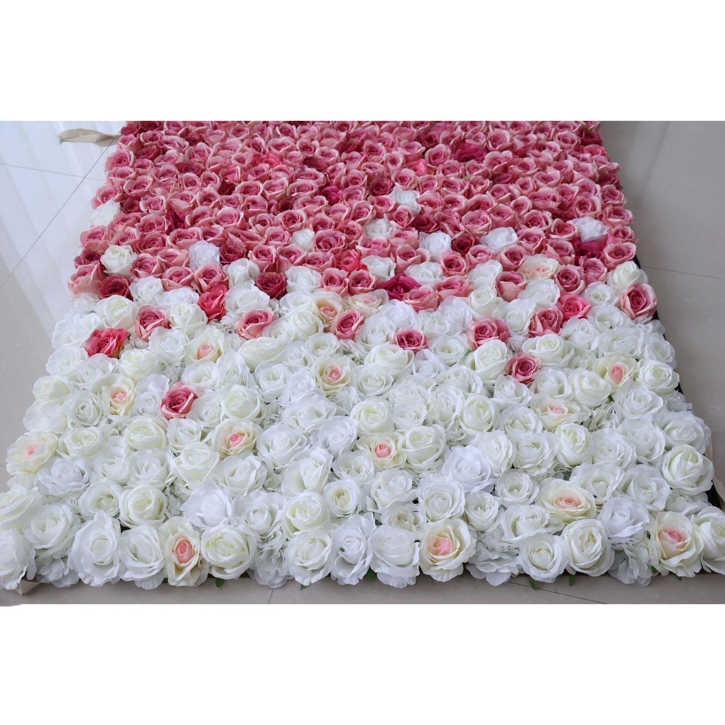 ValarFlowers red to white gradient artificial flower wall with roses peonies hydrangeas for wedding backdrop party decor