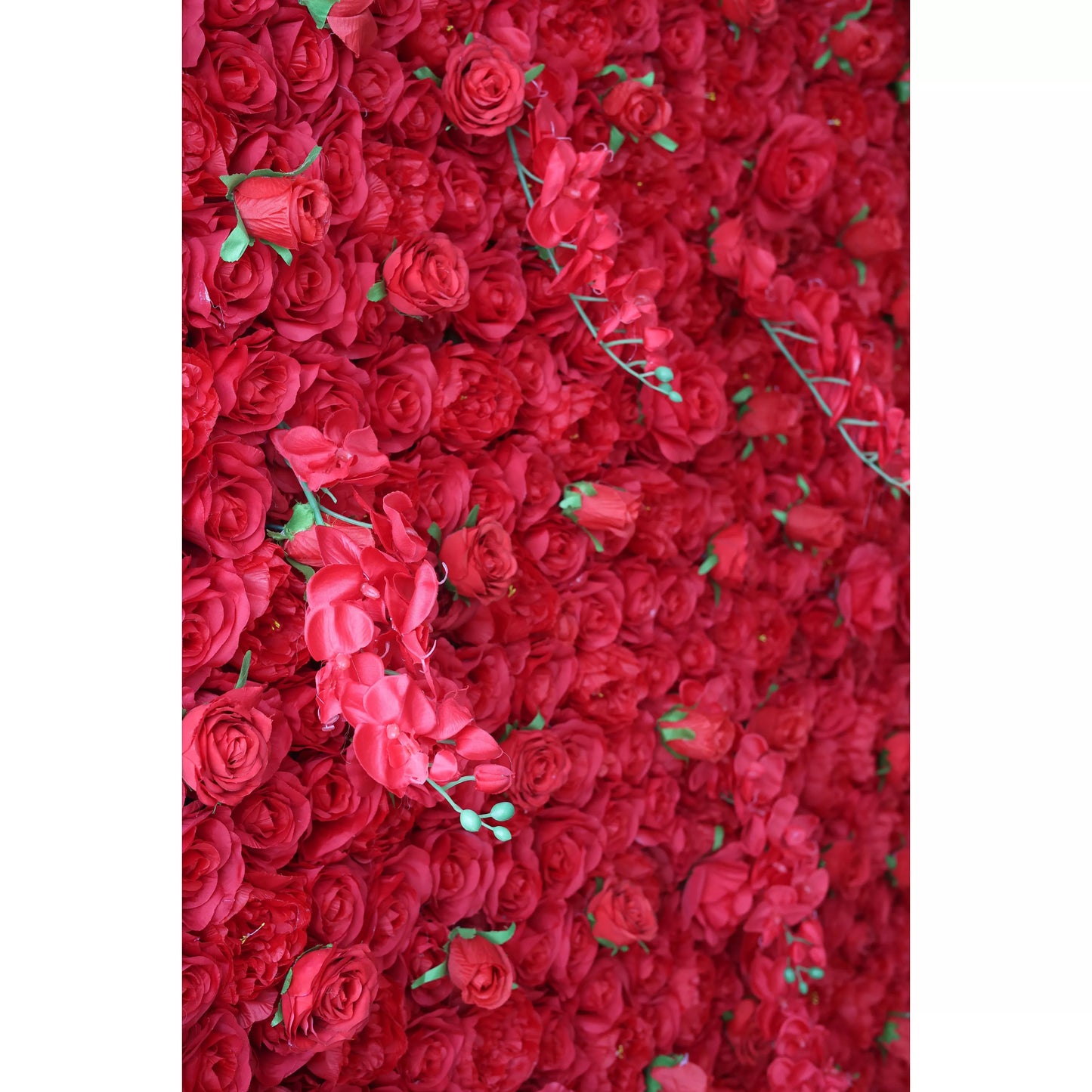 ValarFlowers artificial red rose and peony flower wall backdrop for wedding, party, photo booth - luxury silk floral panel