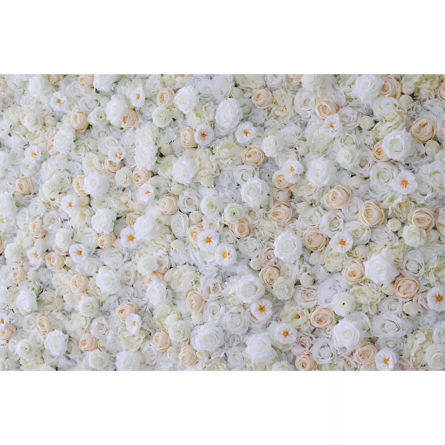ValarFlowers artificial flower wall with white cream champagne roses peonies hydrangeas for wedding backdrop party photo booth decor