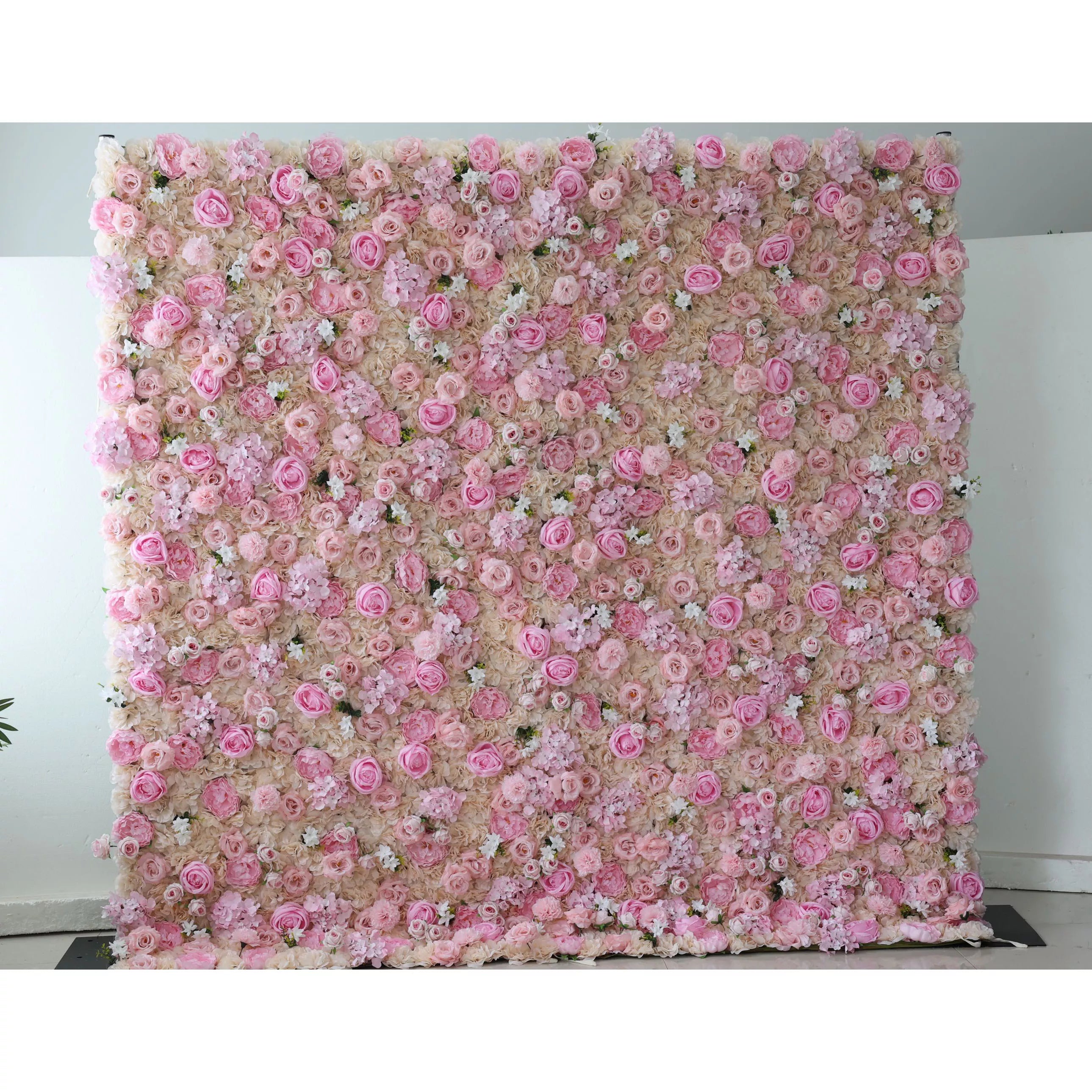 ValarFlowers خلفية حائط من الزهور الاصطناعية: Blossom Bliss خلفية حائط من الزهور الاصطناعية: Enchanted Pink Rose Edition-VF-267