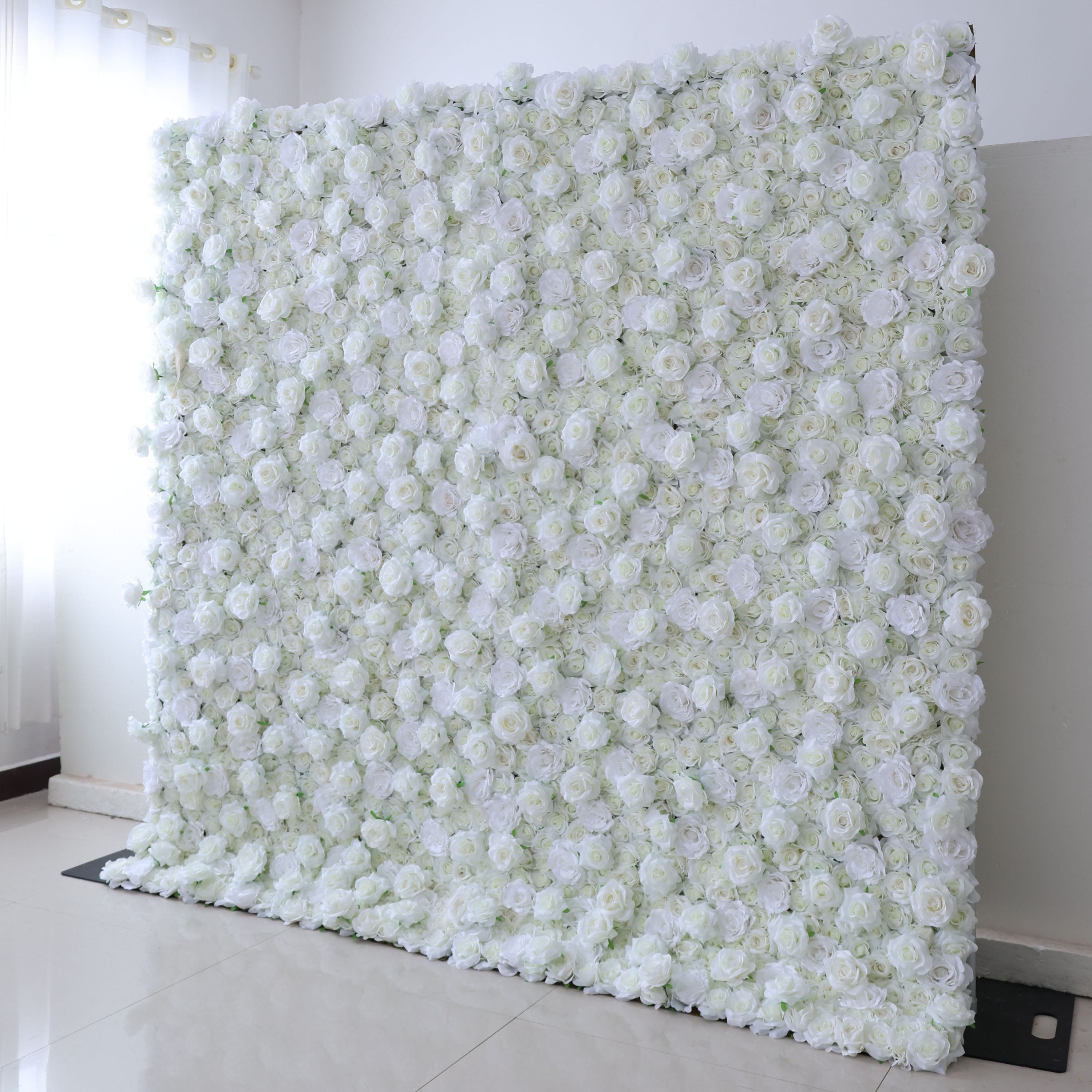 Valar Flowers ロールアップ ファブリック 造花 壁掛け ウェディング 背景、花柄 パーティー デコレーション、イベント 写真撮影 - VF-361
