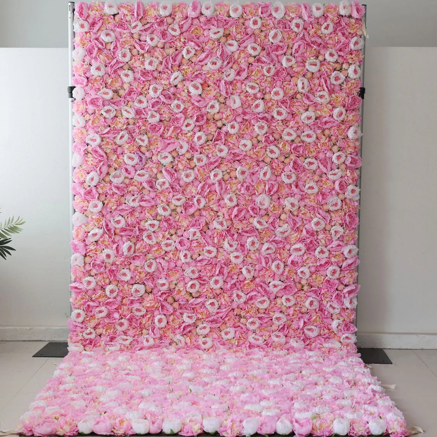 ValarFlowers Artificial Floral Wall Backdrop: Blush Blossom - A Delicate Cascade of Soft Pink Petals-VF-275