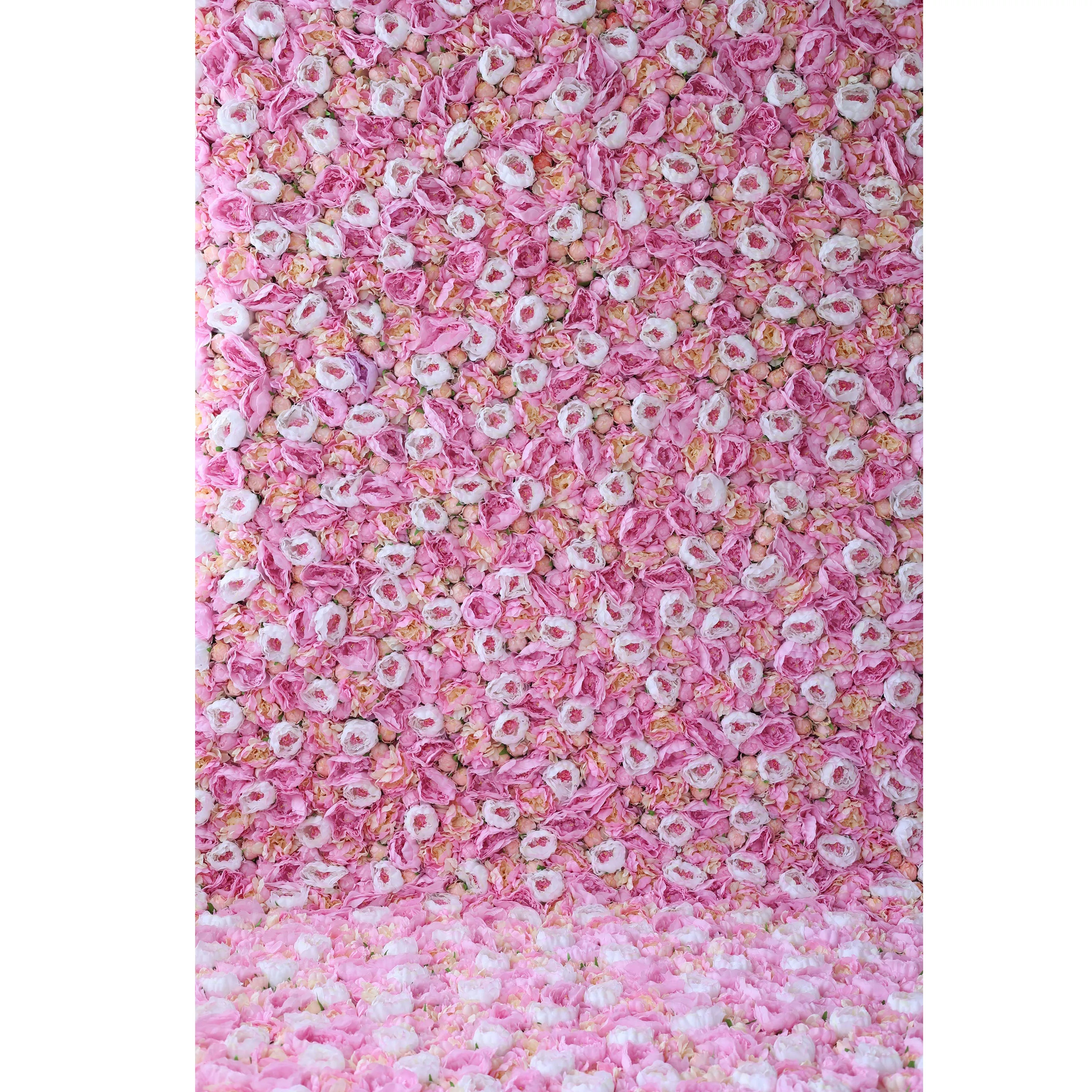 ValarFlowers Artificial Floral Wall Backdrop: Blush Blossom - A Delicate Cascade of Soft Pink Petals-VF-275