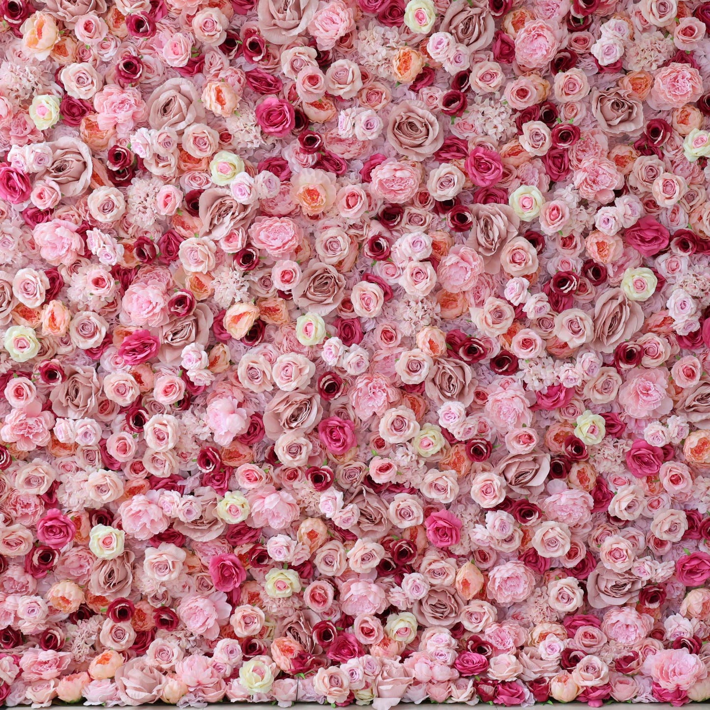 ValarFlowers artificial flower wall backdrop with pink roses peonies hydrangeas greenery for wedding event photo booth decor