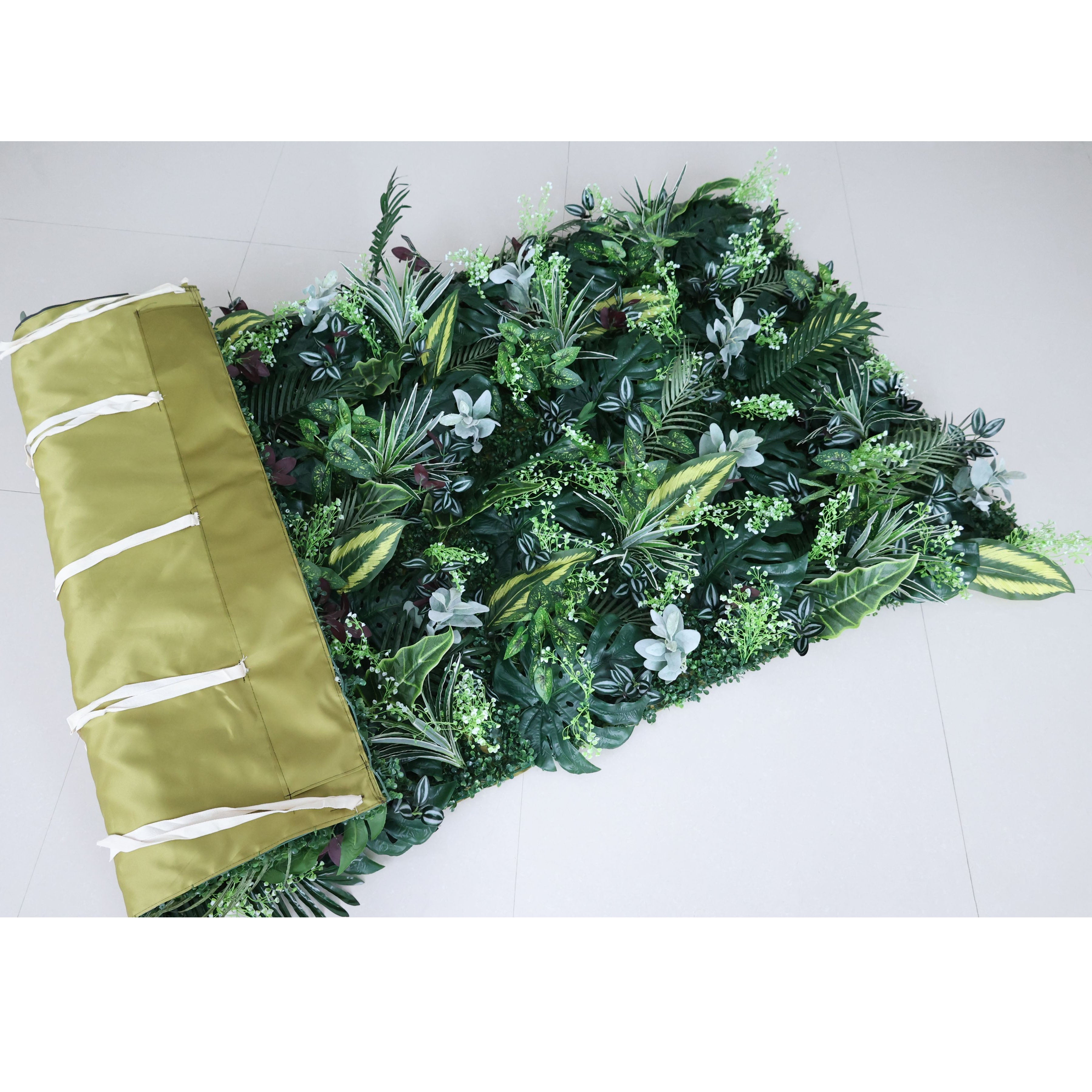 발라 플라워 롤업 패브릭 인조 그린 오아시스 3D 꽃 벽 웨딩 배경, 플로럴 파티 장식, 이벤트 사진-VF-366