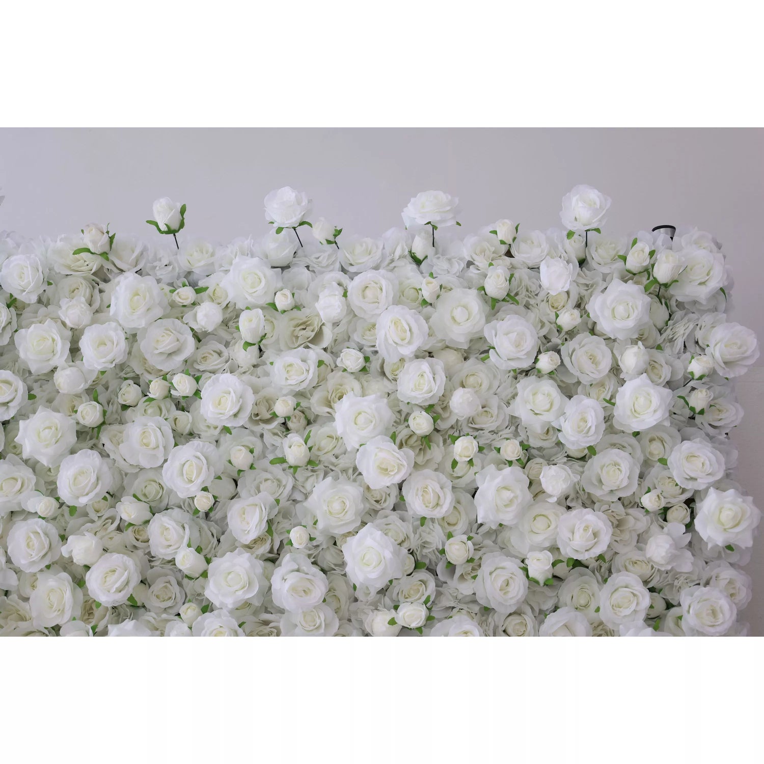 ValarFlowers خلفية حائط من الزهور الاصطناعية: اللون الأبيض الهامس: بحر هادئ من أزهار الثلج-VF-283