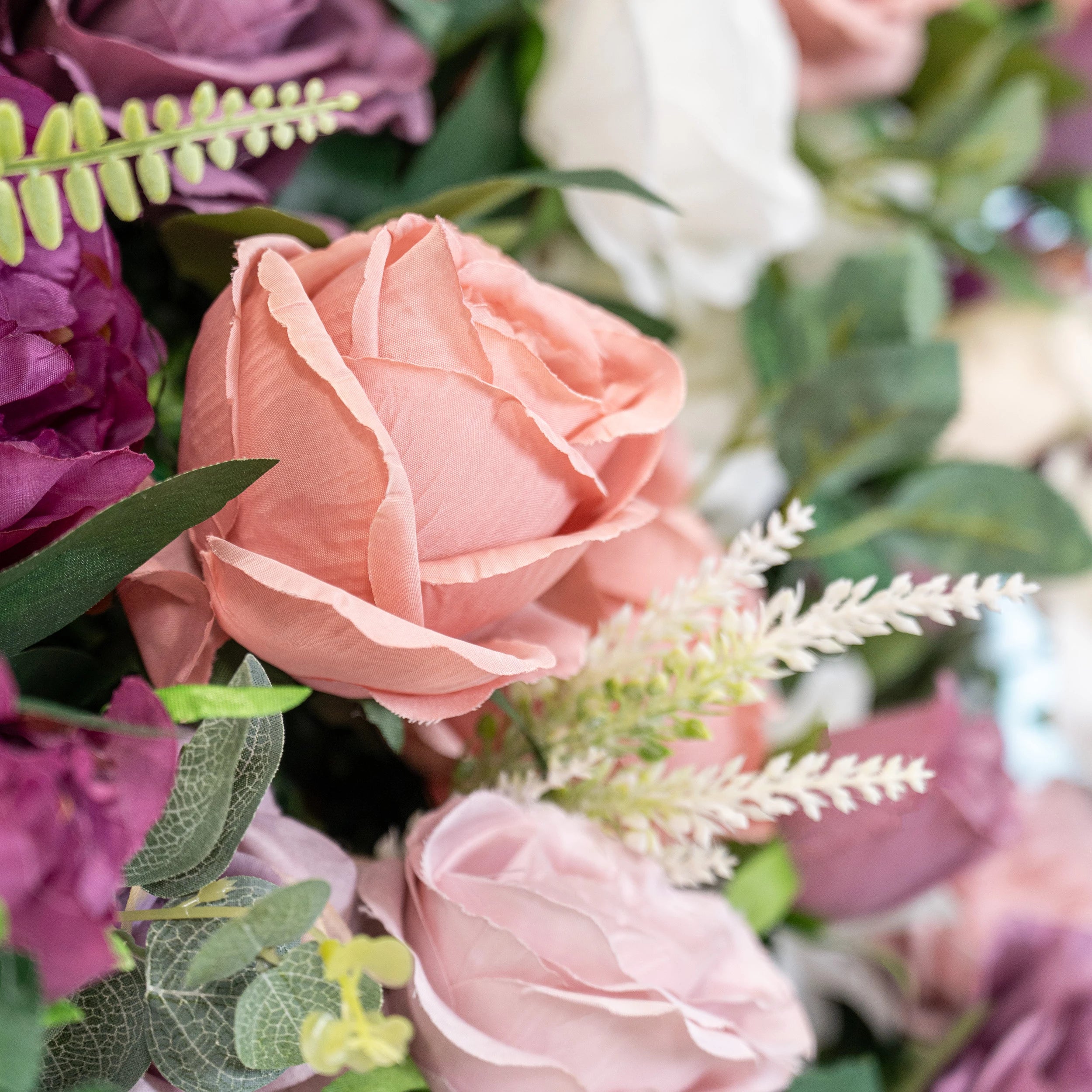 Gorgeous Roll Up Fabric Artificial 3D Magenta & Pink Artificial Flower Wall - Perfect for Forest Weddings, Events, and Home Decor-VF-154