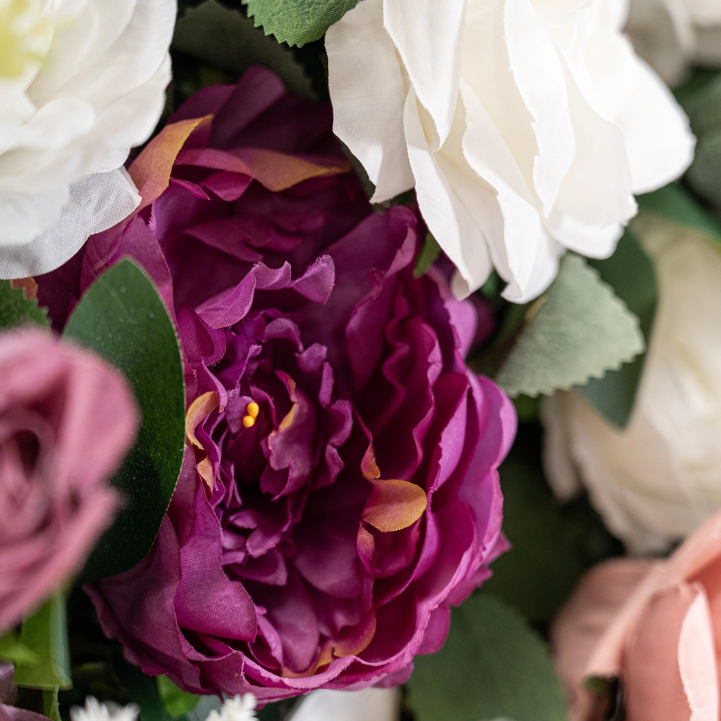 Gorgeous Roll Up Fabric Artificial 3D Magenta & Pink Artificial Flower Wall - Perfect for Forest Weddings, Events, and Home Decor-VF-154