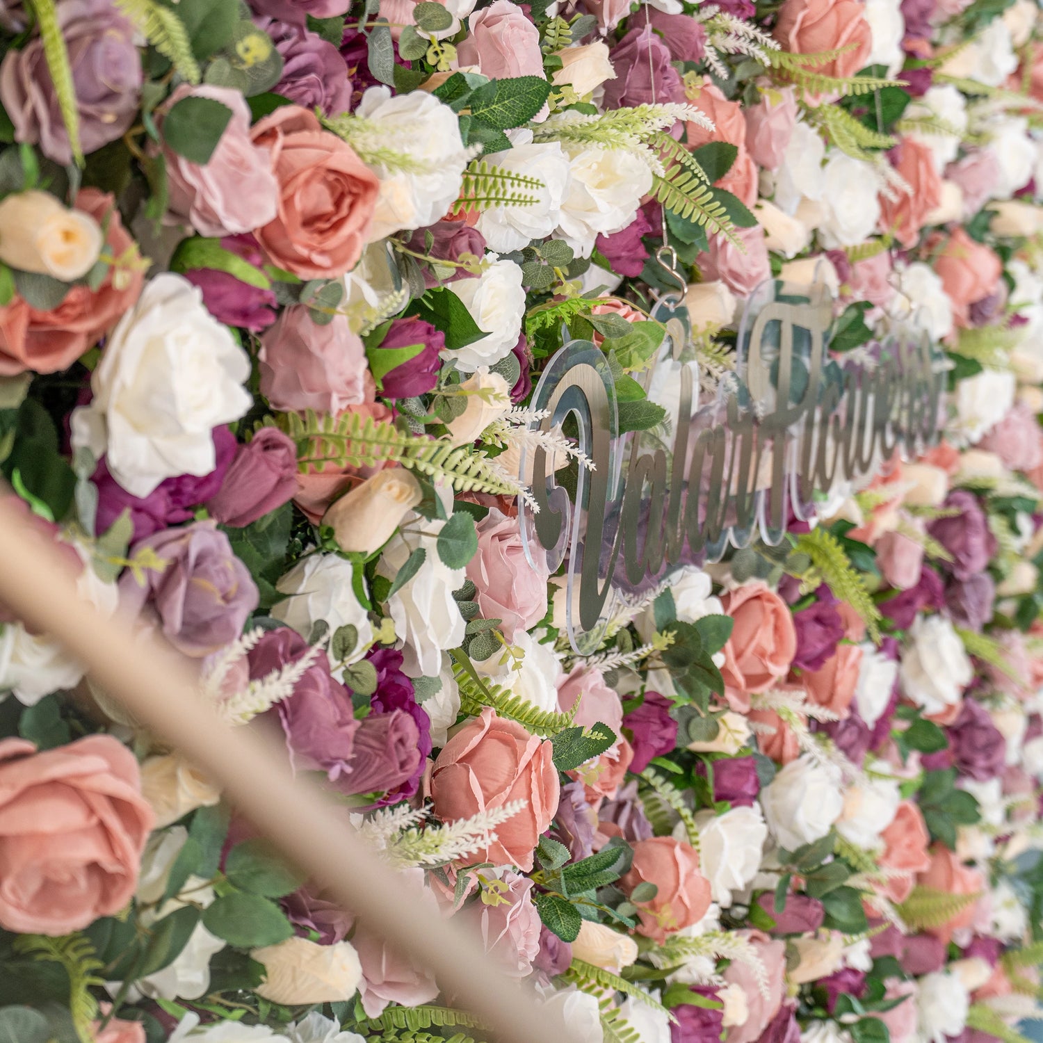 Gorgeous Roll Up Fabric Artificial 3D Magenta & Pink Artificial Flower Wall - Perfect for Forest Weddings, Events, and Home Decor-VF-154