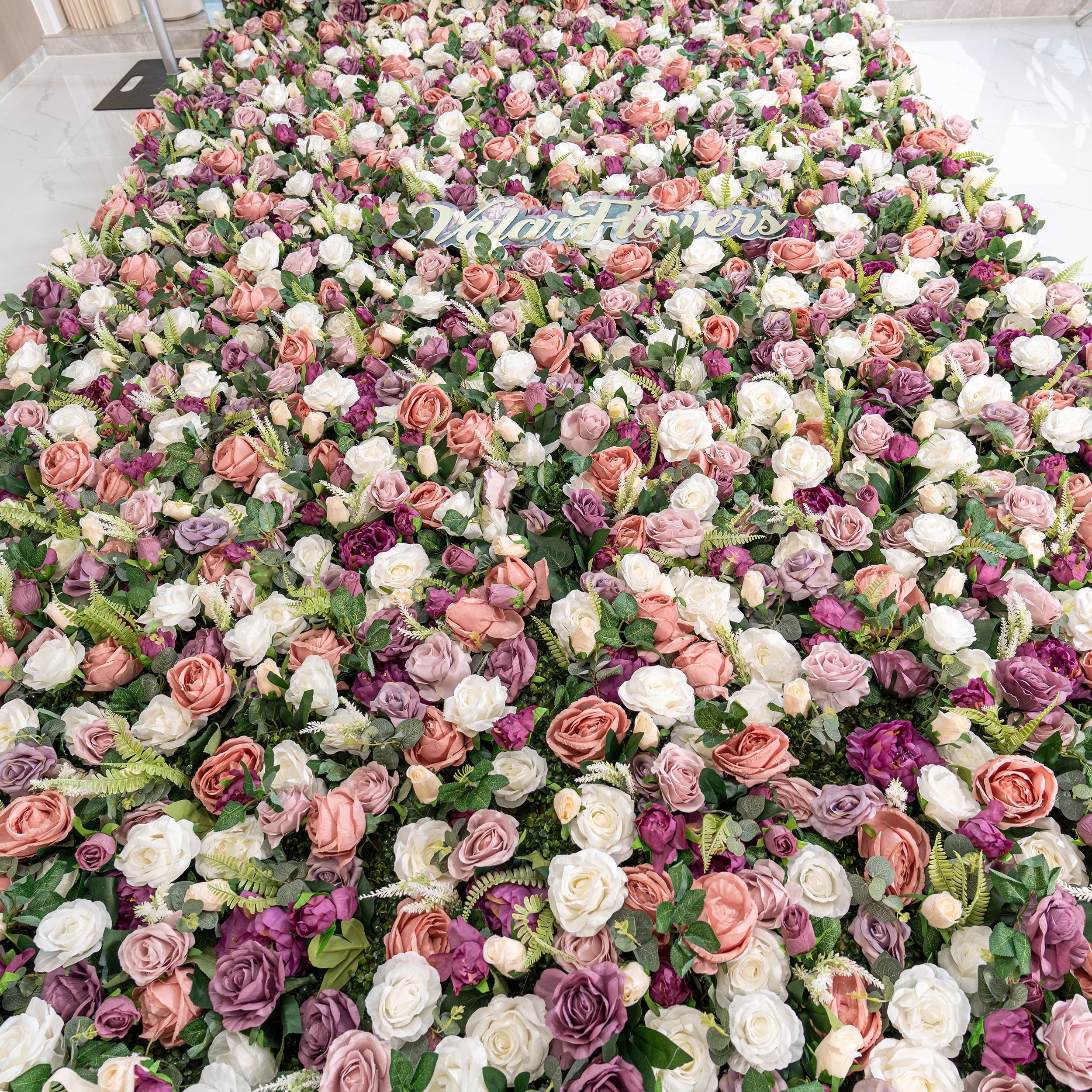 Gorgeous Roll Up Fabric Artificial 3D Magenta & Pink Artificial Flower Wall - Perfect for Forest Weddings, Events, and Home Decor-VF-154