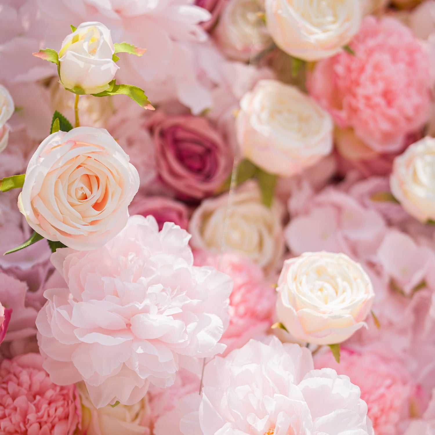 This photo from ValarFlowers presents a lush arrangement of pink peonies and roses in soft cream and pale pink hues. The delicate petals and harmonious color palette exude romance. Ideal for weddings, bridal showers, or anniversary celebrations, these flowers create an elegant and dreamy atmosphere, making them perfect for events centered around love and celebration.