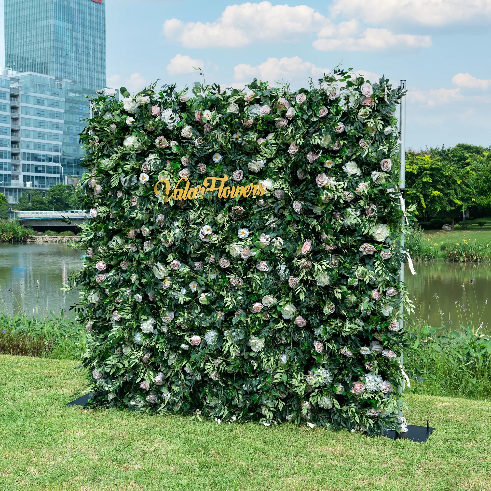 Elevate any event with the "Valar Flowers" Deluxe Floral Wall. Handcrafted with premium artificial roses, it&