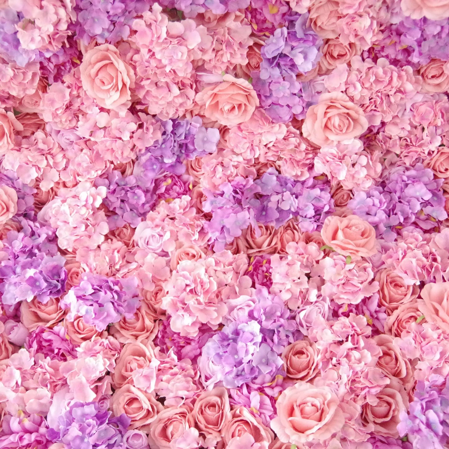 ValarFlowers artificial rose and warm purple flower wall backdrop with peonies and hydrangeas for wedding, party photo booth decor