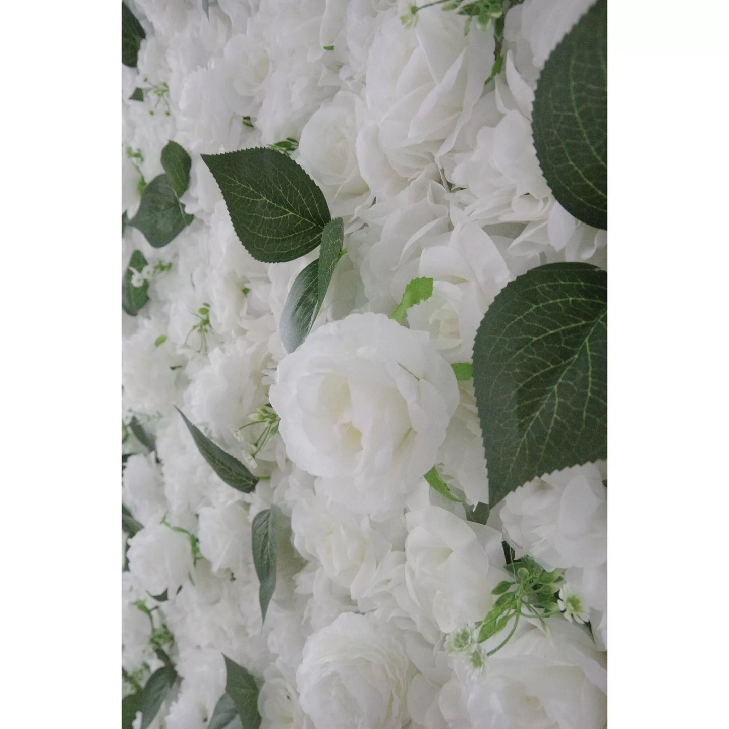 ValarFlowers luxury white and green artificial floral wall backdrop for wedding ceremonies, bridal shower, photo booth, event decor