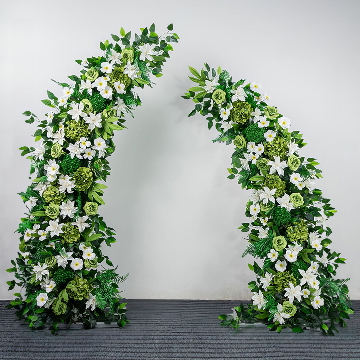 Floral Moon Archway Series - Elegant Peach, Lush Green, and Charming Lavender Artificial Flower Archways for Weddings & Celebrations