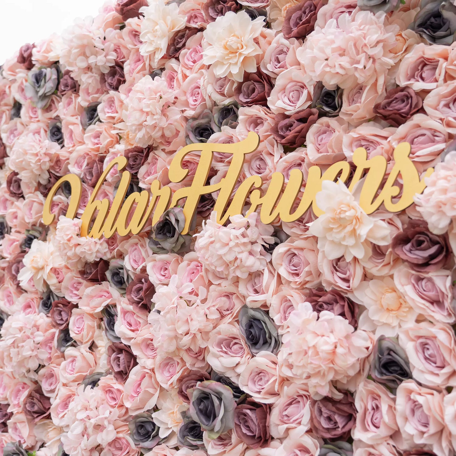 ValarFlowers 누드 컬러와 장미빛 몽상: 섬세한 꽃잎과 부드러운 애정의 낭만적인 춤- 축하 꽃 벽-VF-062