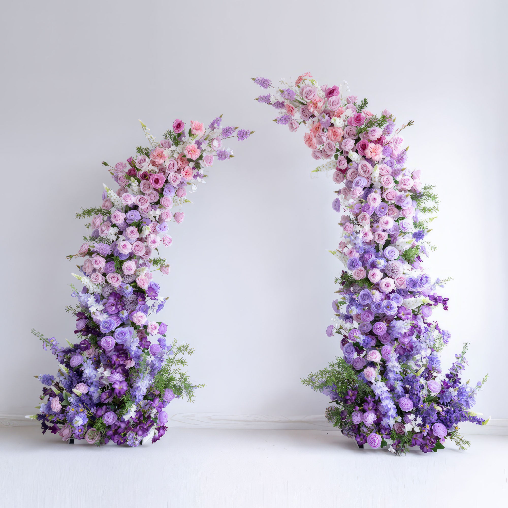 7x8 ft Stunning Purple Floral Archway - Wedding & Party Backdrop Decorations | Floral Display for Romantic Events and Celebrations
