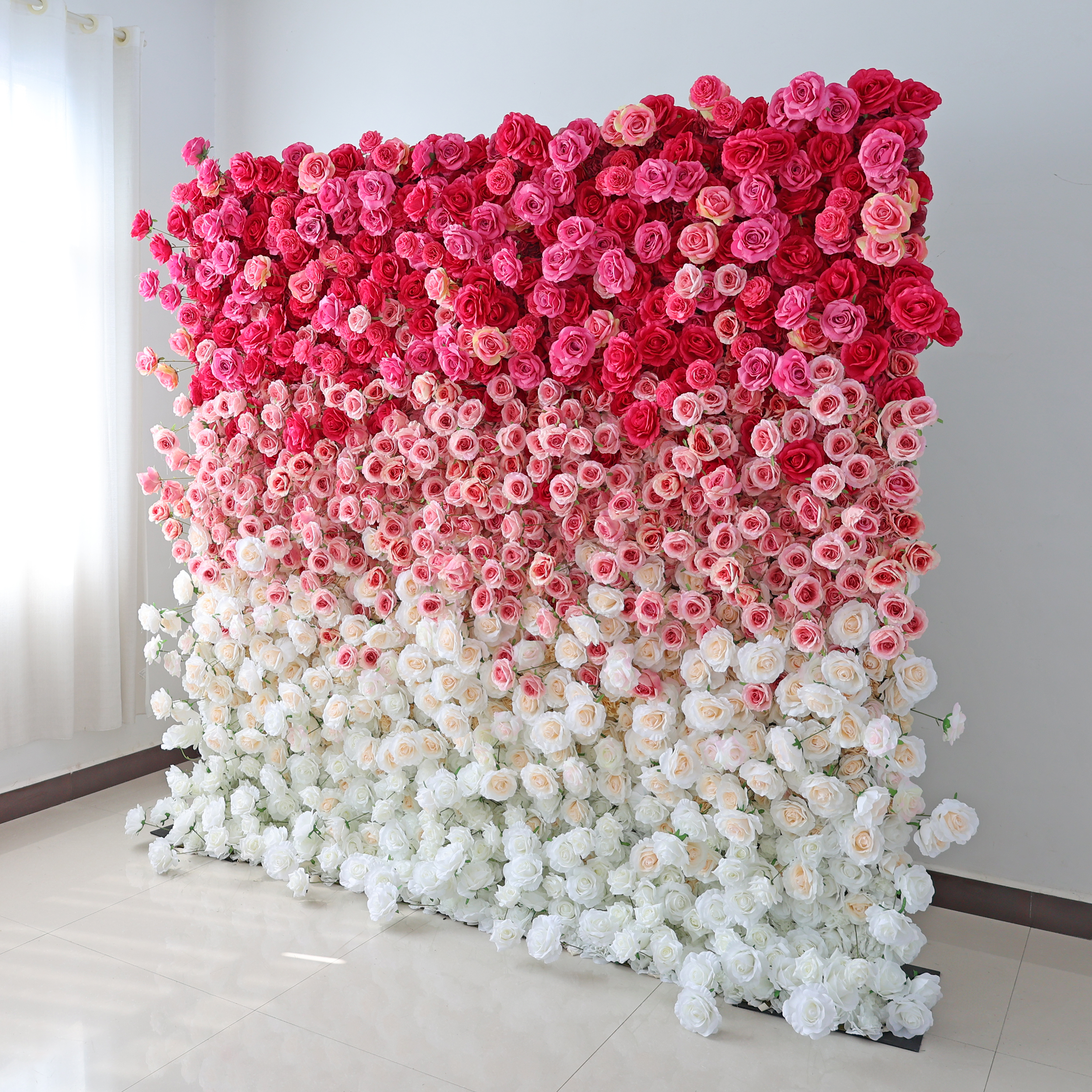 The flower wall is easy to assemble and disassemble, allowing for convenient storage and reuse. Its lightweight design makes it portable, suitable for both indoor and outdoor settings. Whether you&