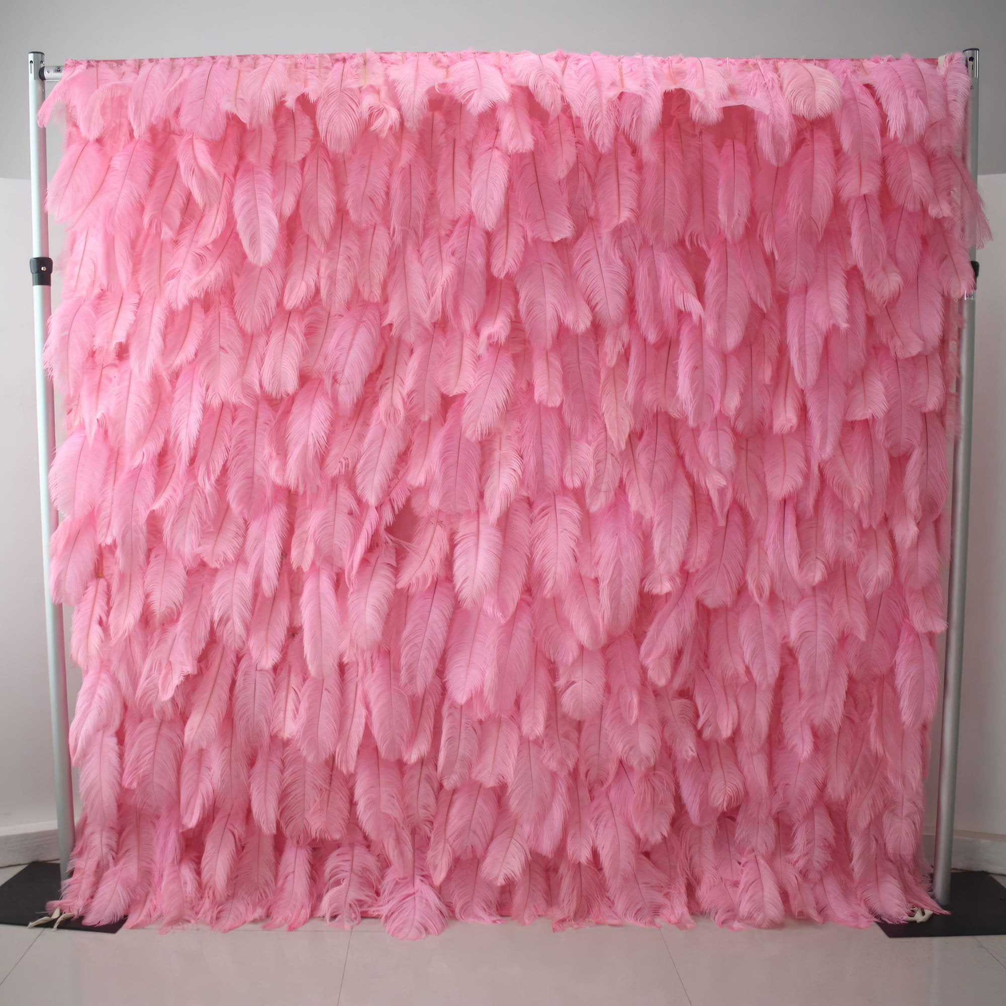 Roll Up Fabric Pure Color Artificial Feather Wall Wedding Backdrop, Floral Party Decor, Event Photography, DIY Photo Booth Decoration-VF-164