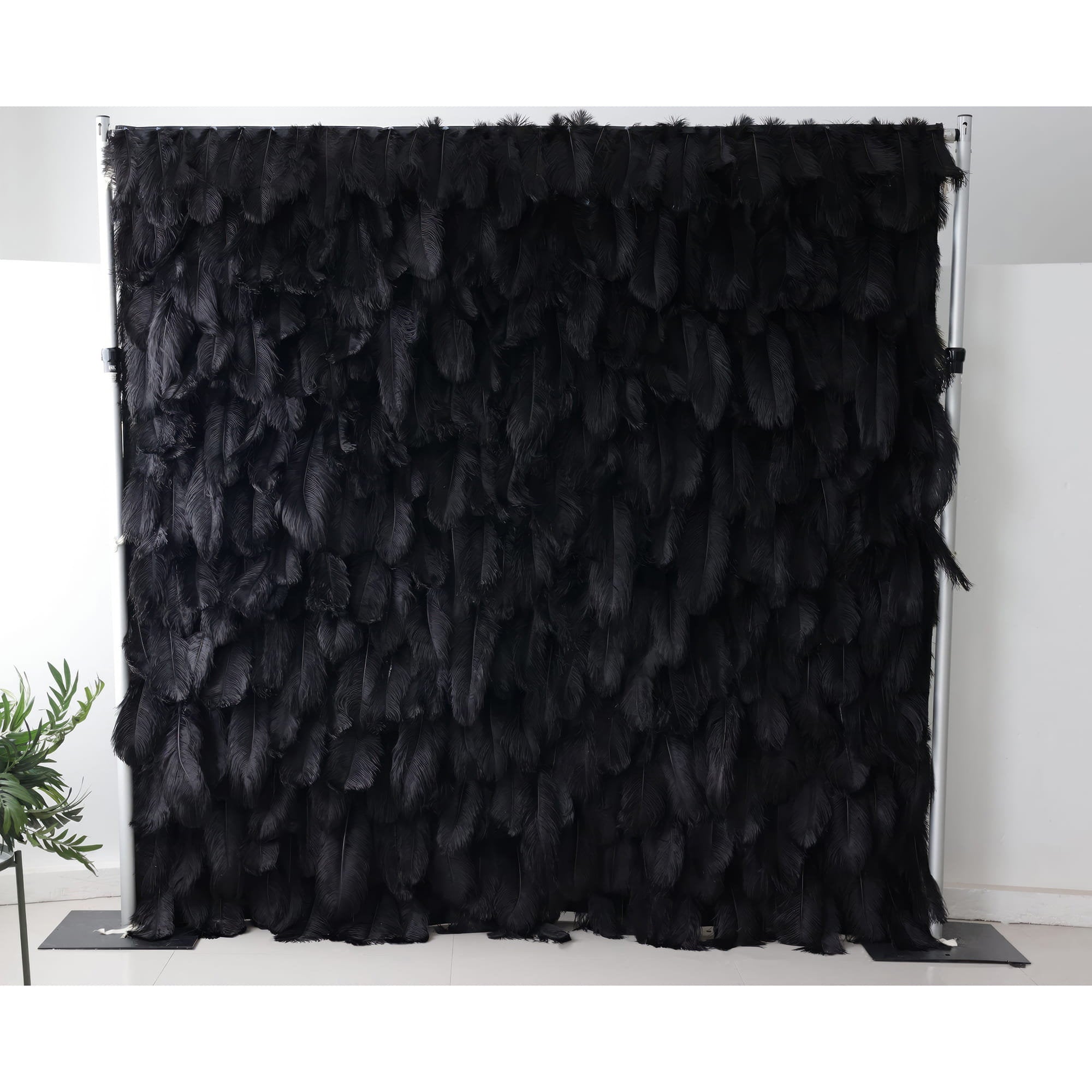 Roll Up Fabric Pure Color Artificial Feather Wall Wedding Backdrop, Floral Party Decor, Event Photography, DIY Photo Booth Decoration-VF-164