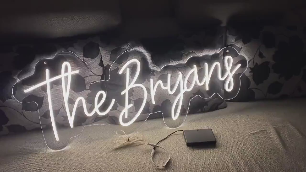 Custom LED Signs, Handwriting Surname, Creative Gift Idea, Mr&Mrs Wedding Backdrop, Bride to Be Sign, House Decoration- Custom Order