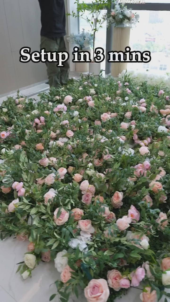 Valar Flowers ロールアップ ファブリック 造花 壁掛け ウェディング 背景、花柄 パーティー デコレーション、イベント 写真撮影 - VF-341