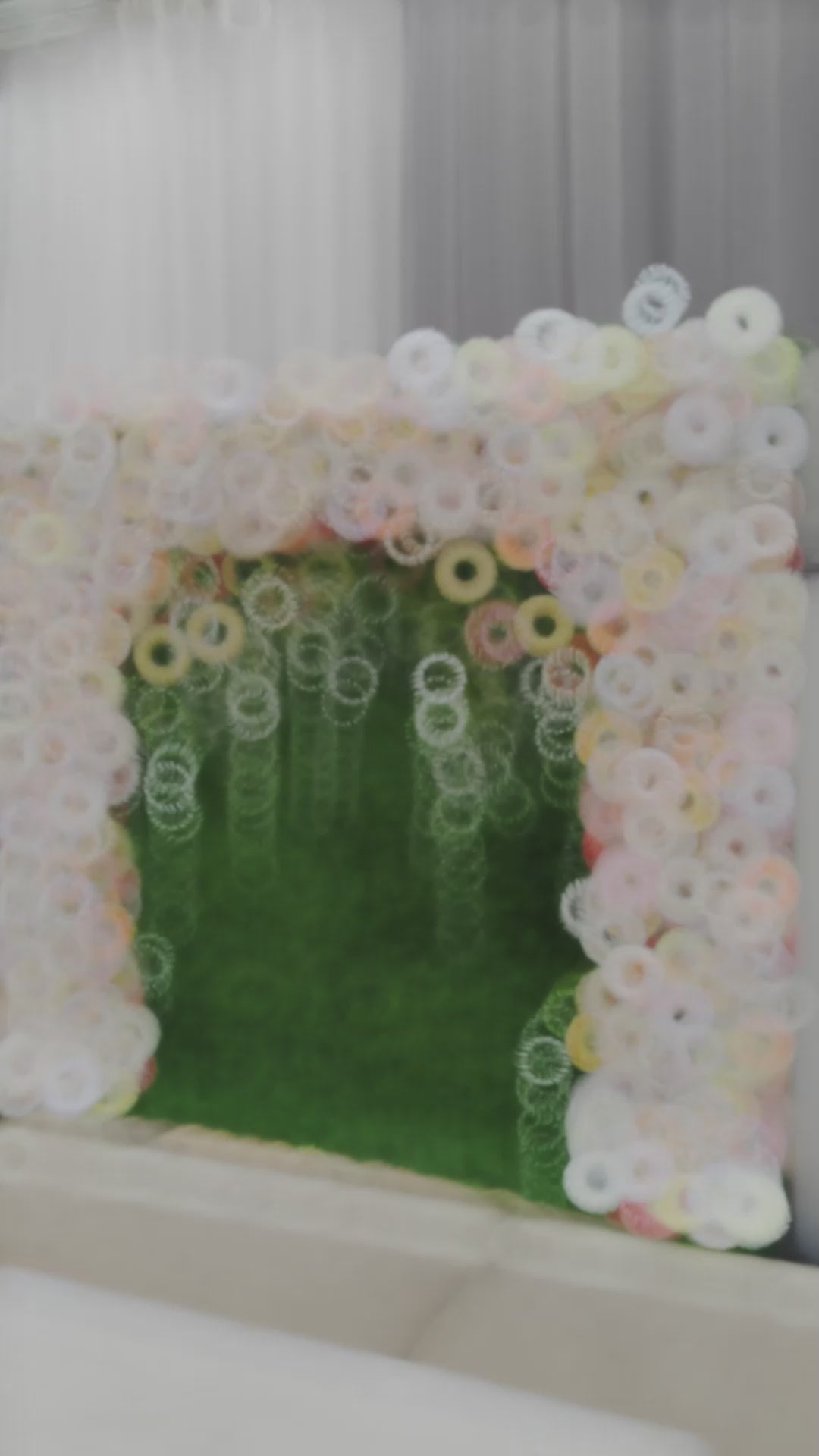 Valar Flowers ロールアップ ファブリック 造花 壁掛け ウェディング 背景、花柄 パーティー デコレーション、イベント 写真撮影 - VF-294