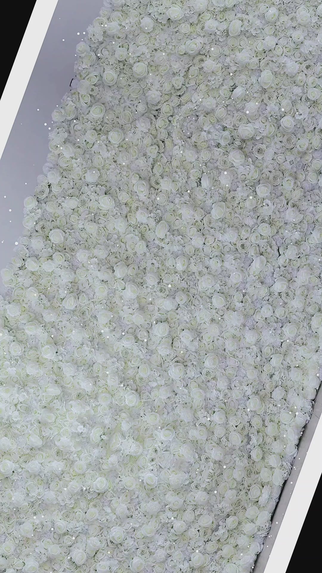 *USA ONLY*Valar Flowers Roll Up Fabric Artificial White Flower Wall Wedding Backdrop, Floral Party Decor, Event Photography-VF-051-U
