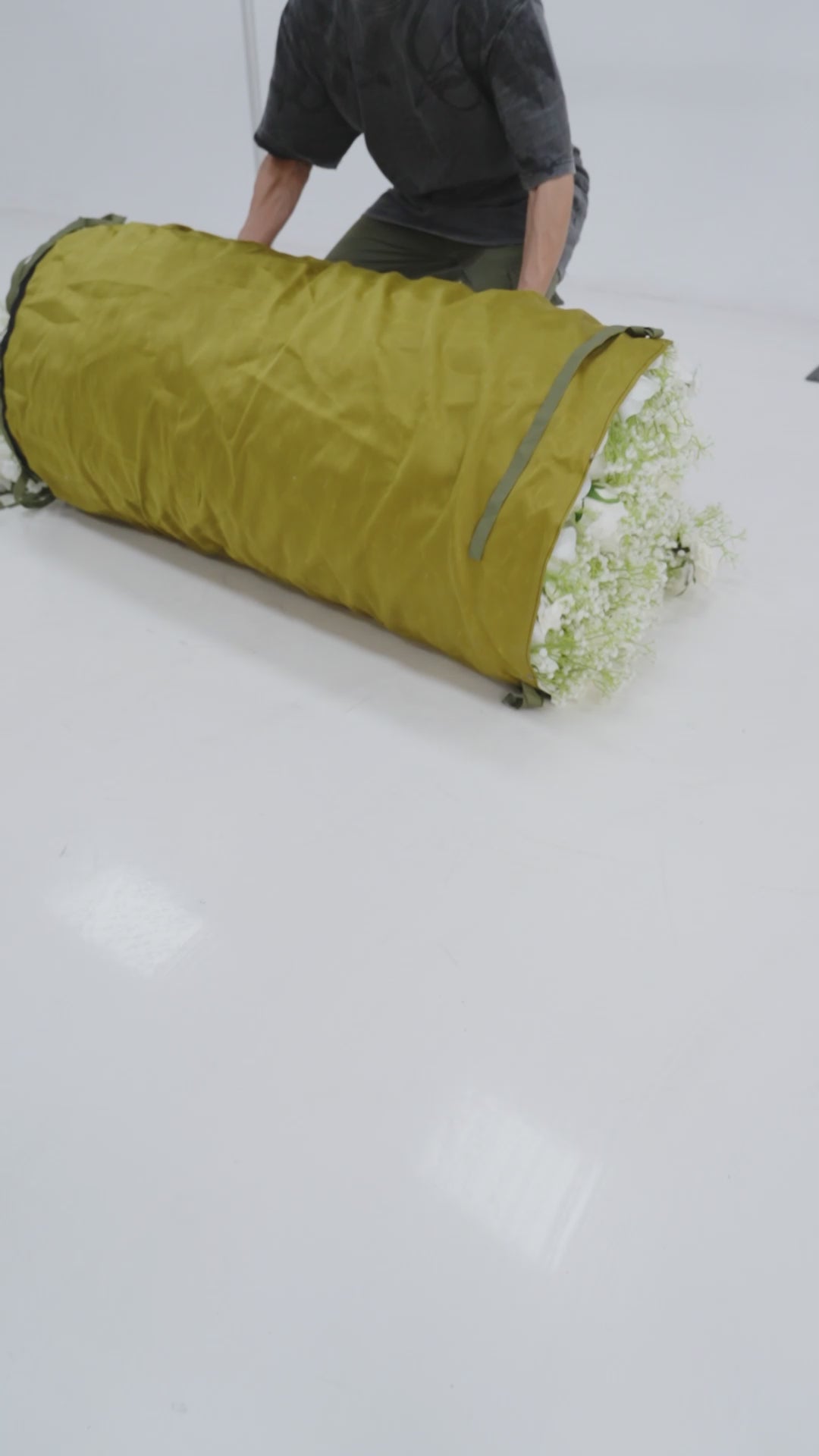 ValarFlowers 人工花壁背景:Serene Meadows 人工花壁背景:ホワイトローズ&カスミソウエディション-VF-268-2