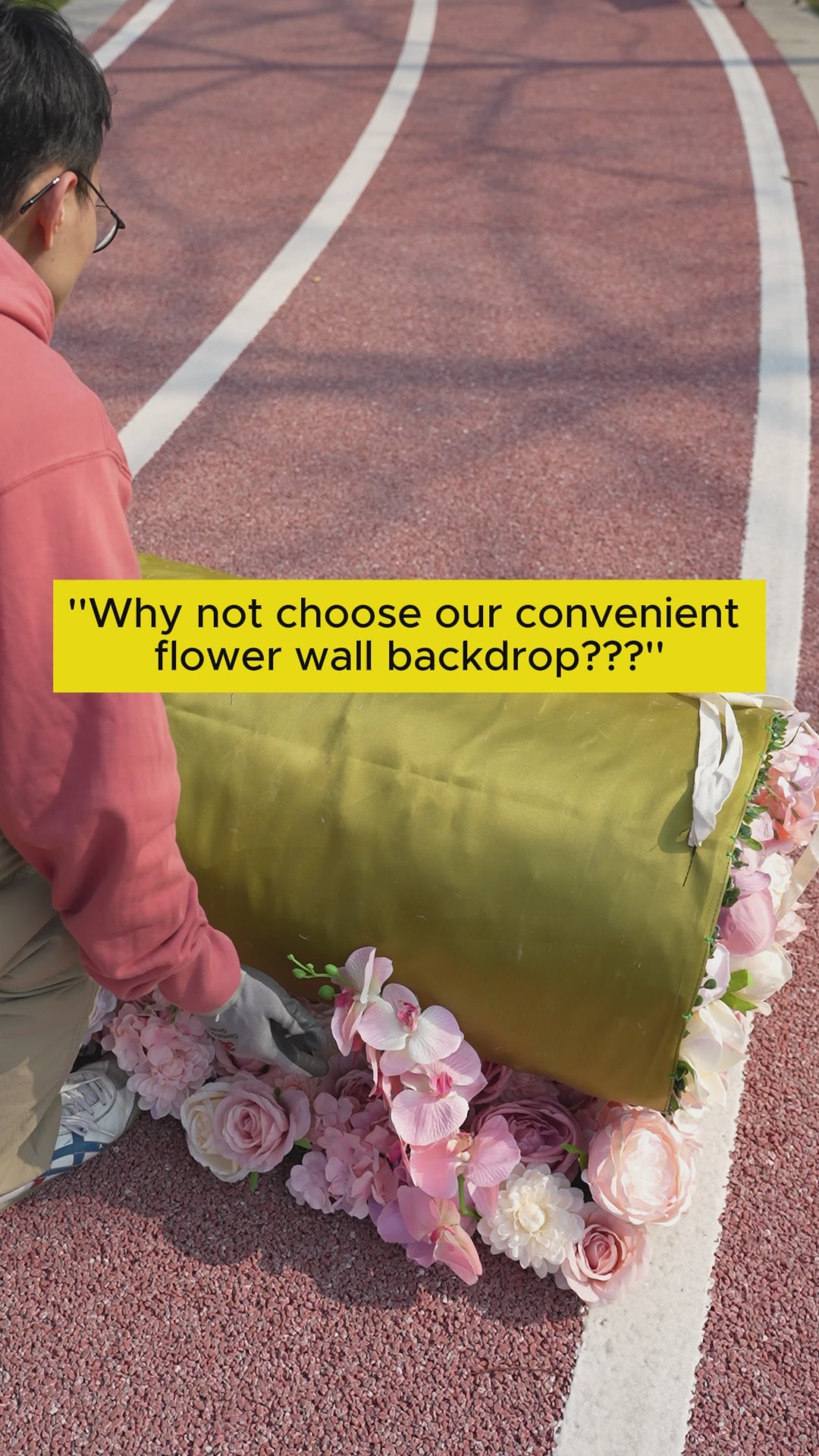 Valar Flowers 結婚式、パーティー、イベントに最適な、柔らかなピンクとクリーム色の美しい造花バックドロップ - VF-360