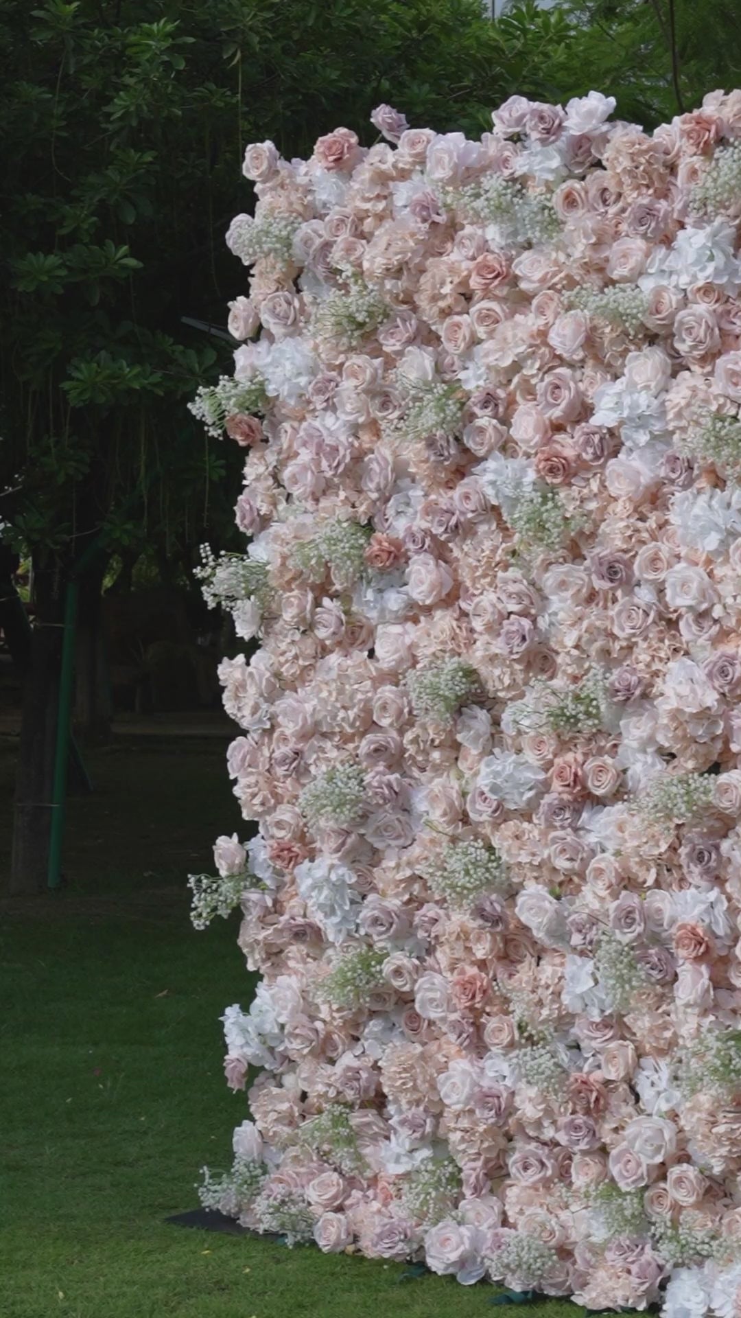 Valar Flowers ロールアップ ファブリック 造花 壁掛け ウェディング 背景、花柄 パーティー デコレーション、イベント 写真撮影 - VF-374