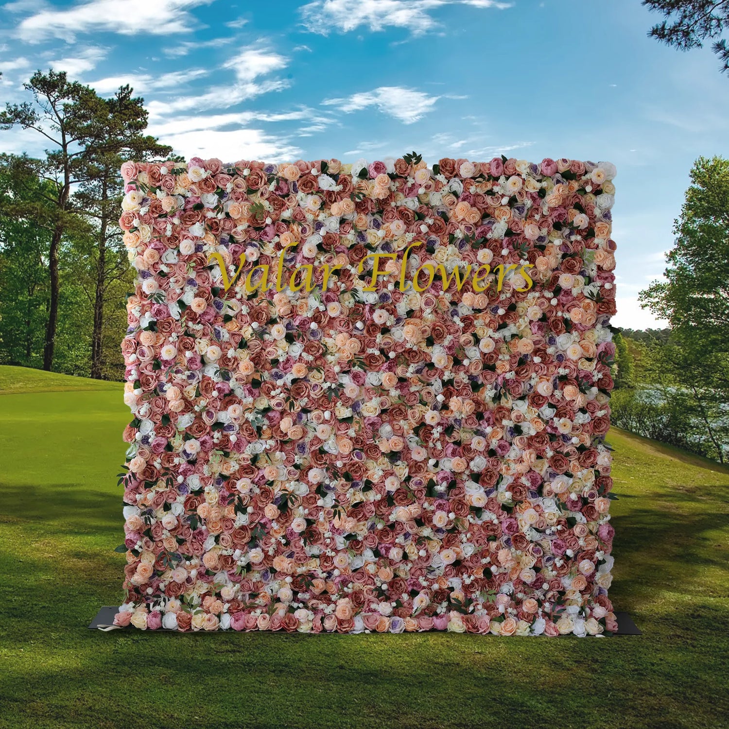 발라 플라워 롤업 패브릭 인공 혼합 소형 난초, 포도, 사막 모래, 다크 시에나 플라워 카펫 플라워 월 웨딩 배경, 플로럴 파티 장식, 이벤트 사진-VF-023
