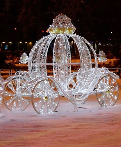 Carrosse citrouille féerique de style princesse Cendrillon, grandeur nature (2, 40 m) , idéal pour la décoration de châteaux, Halloween, baby showers et invitations de mariage. 
