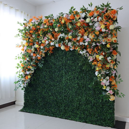 ValarFlowers faux flower wall with roses, peonies, hydrangeas, greenery for wedding backdrop, party, photo booth decor
