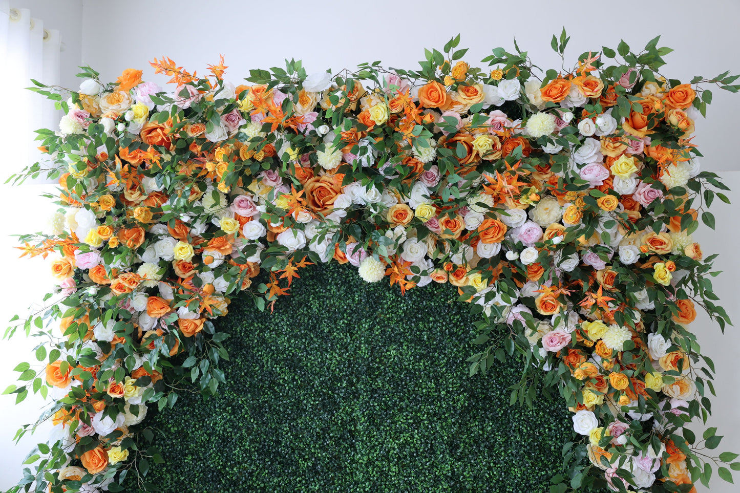 ValarFlowers artificial flower wall backdrop with lush pink roses peonies hydrangeas for wedding party photography decor