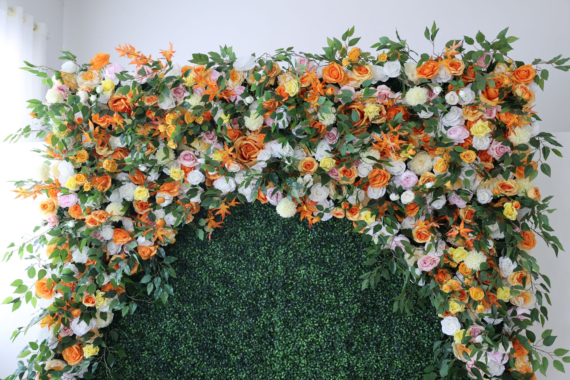 ValarFlowers artificial flower wall backdrop with lush pink roses peonies hydrangeas for wedding party photography decor
