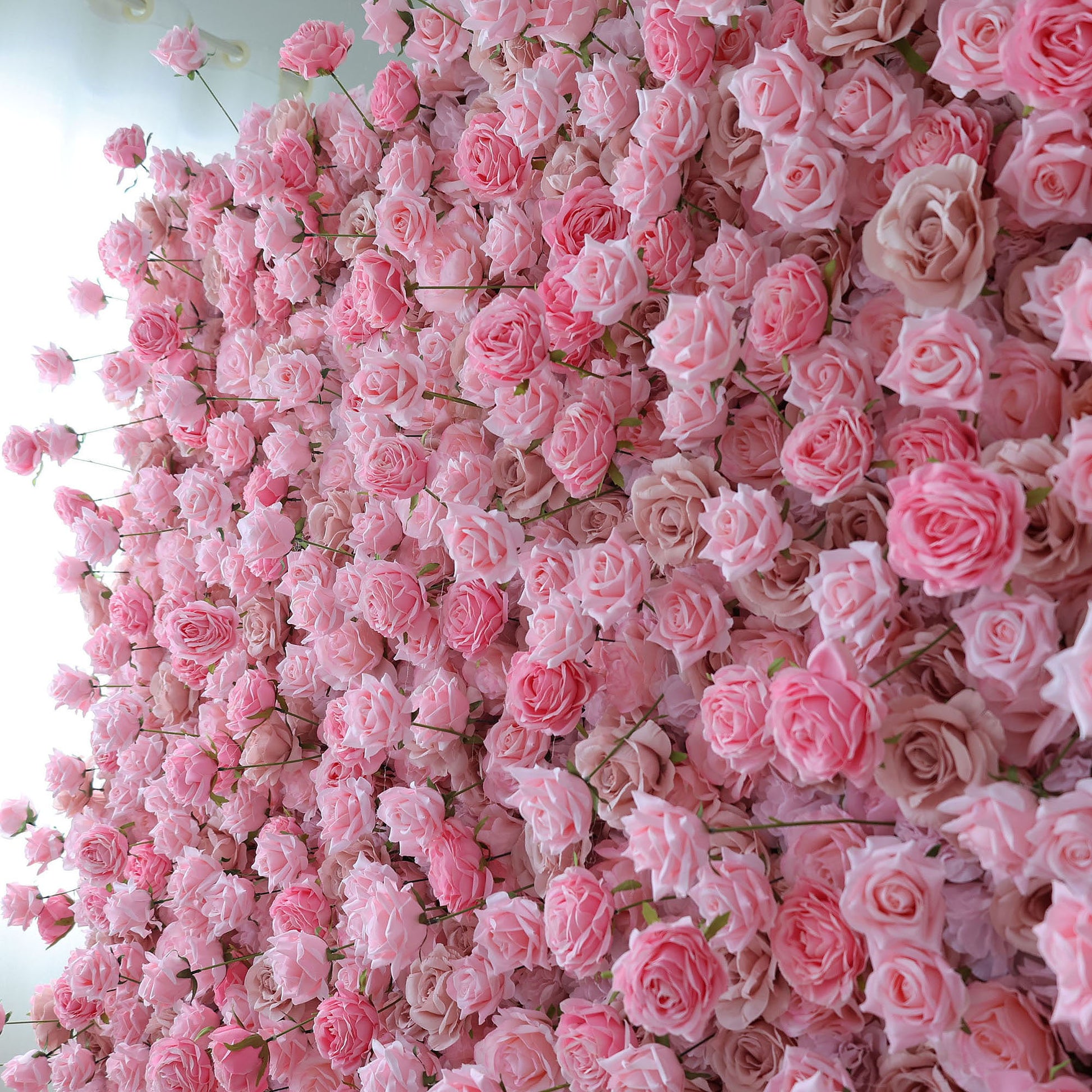 ValarFlowers luxury artificial flower wall backdrop with lush roses peonies hydrangeas and greenery - perfect wedding party photo booth decor