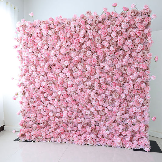 ValarFlowers artificial flower wall backdrop with lush pink roses peonies hydrangeas for wedding event decor party photo booth