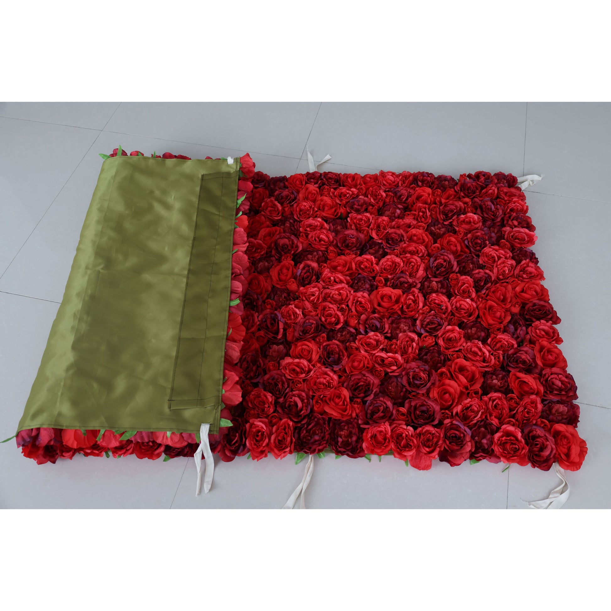 ValarFlowers luxury artificial flower wall backdrop with lush roses peonies hydrangeas in soft pink ivory for wedding event decor