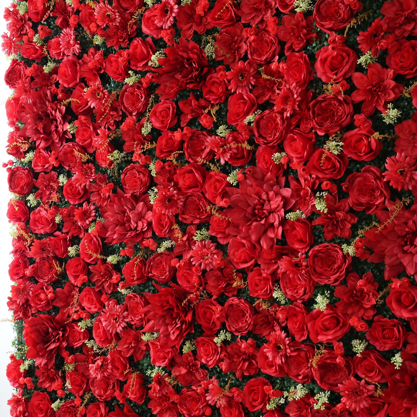 ValarFlowers artificial flower wall backdrop with lush roses peonies hydrangeas in pink ivory luxury faux floral panel for wedding party decor
