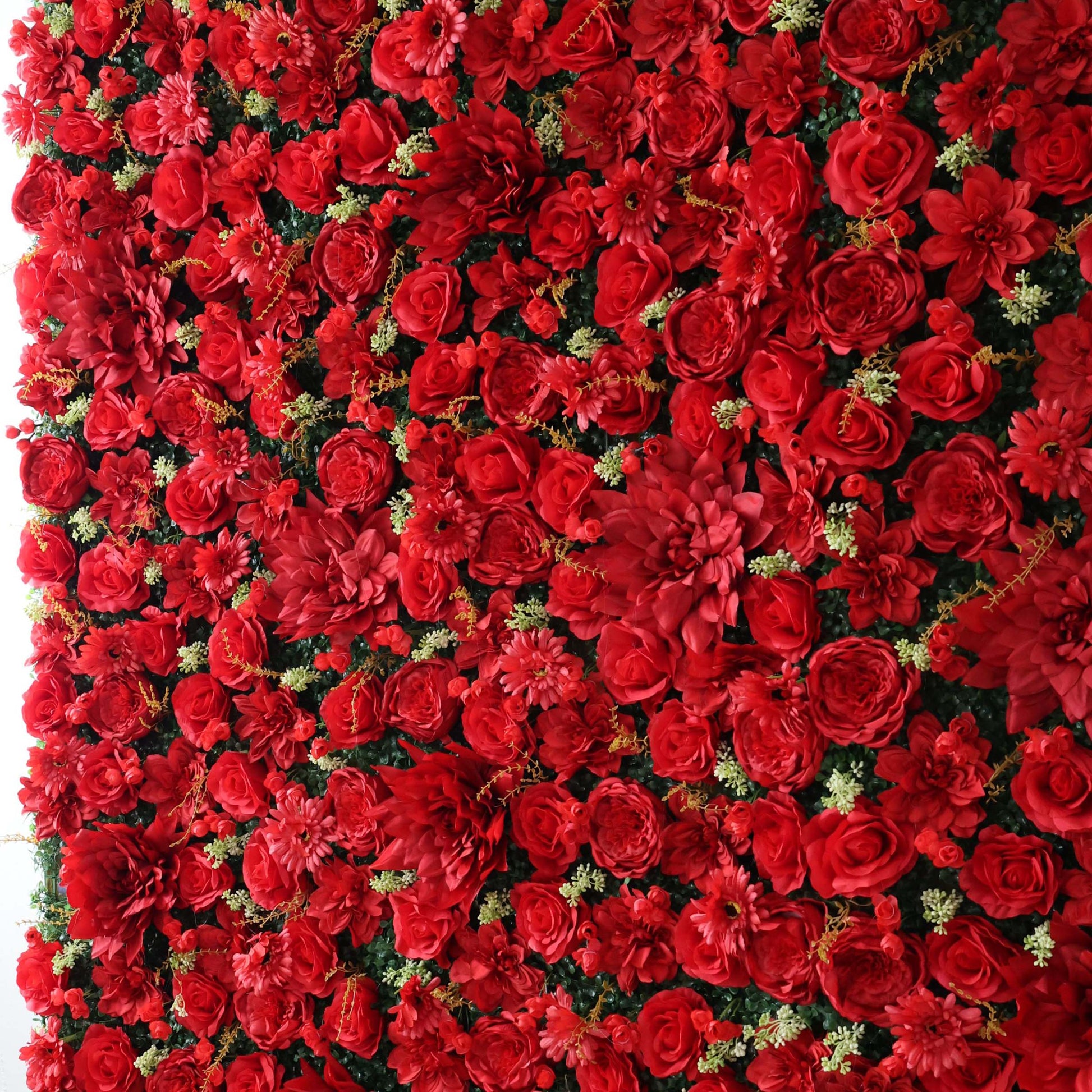 ValarFlowers artificial flower wall backdrop with lush roses peonies hydrangeas in pink ivory luxury faux floral panel for wedding party decor