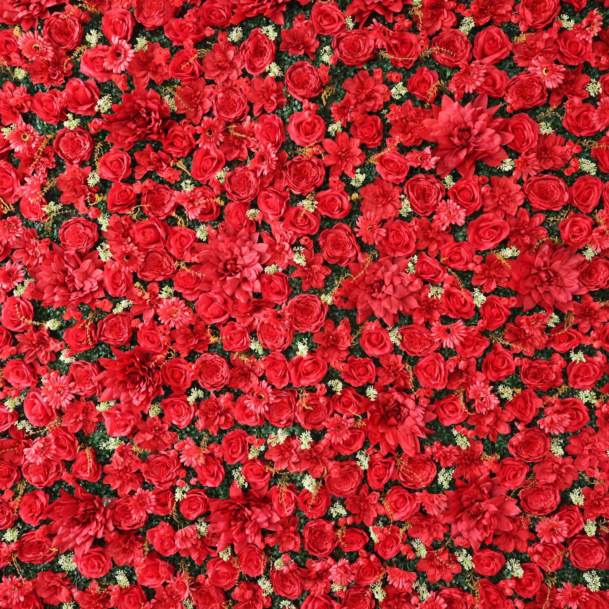 ValarFlowers artificial flower wall with lush roses, peonies, hydrangeas - elegant wedding backdrop and party photo booth decor