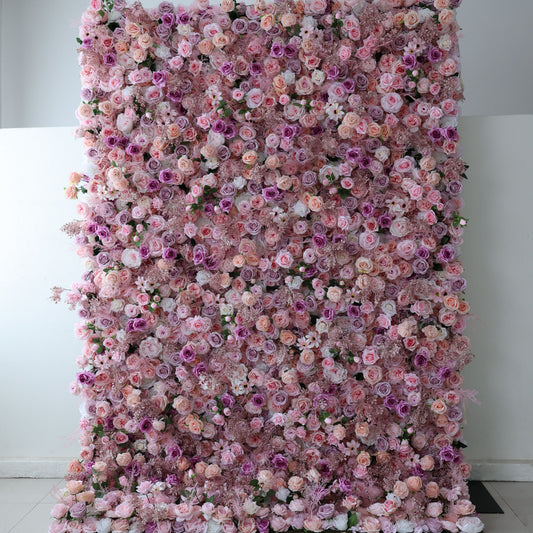 ValarFlowers artificial flower wall backdrop with lush roses peonies hydrangeas and greenery for wedding party photo booth decor