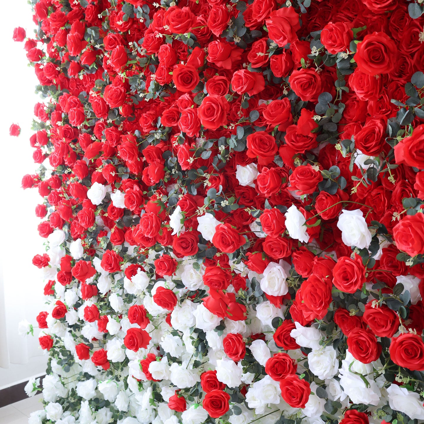 ValarFlowers pink rose peony hydrangea artificial flower wall backdrop for wedding party photo booth event decor with greenery