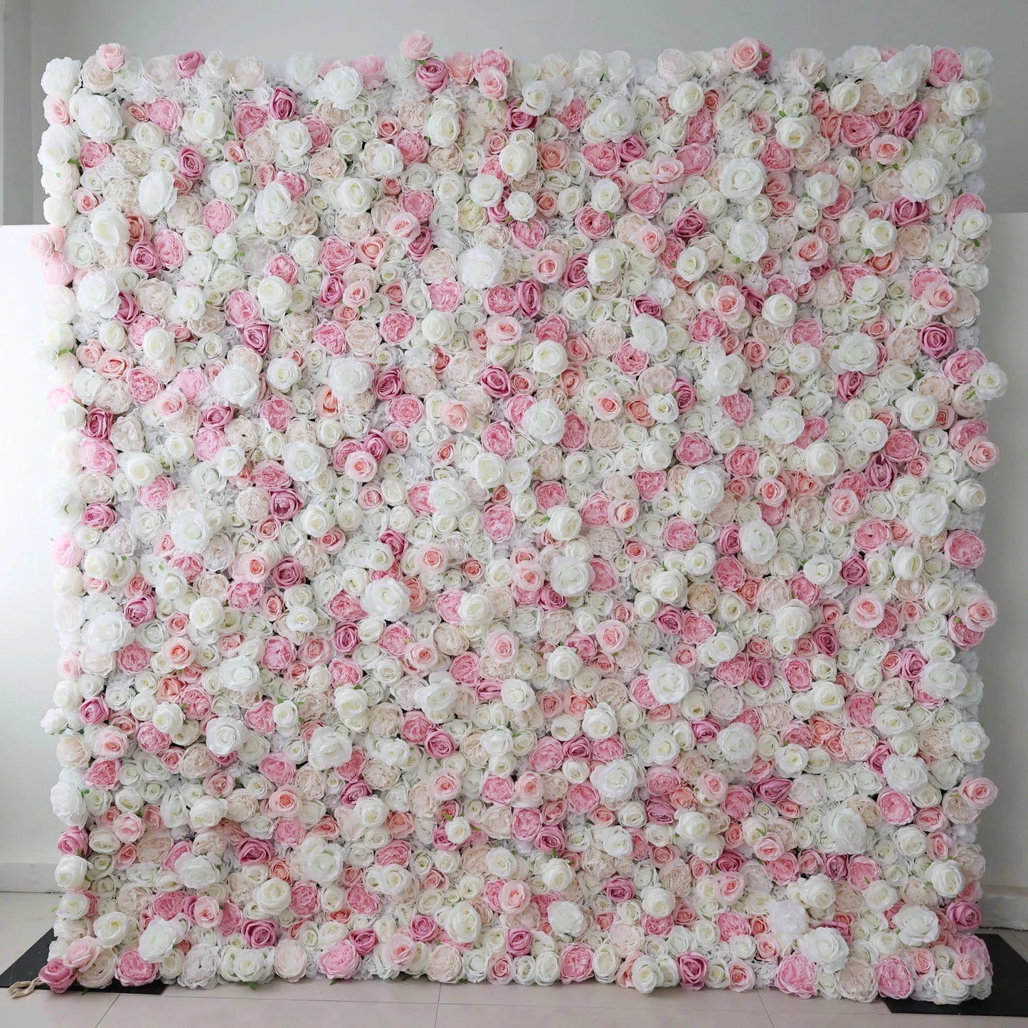ValarFlowers pink white artificial flower wall backdrop with roses peonies hydrangeas for wedding party photo booth decor